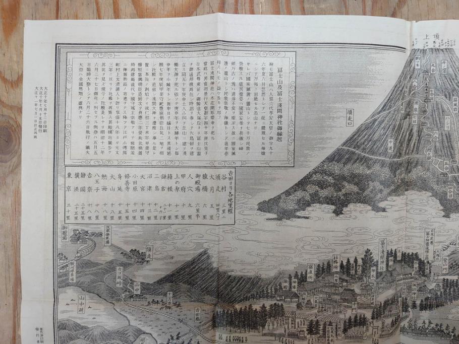 明治〜大正　富士山北口全図　名細図　頂展望図　一新講社　東京〜大山富士山道中案内 など 富士山案内図5枚セット(観光地図、登山遊覧案内、パンフレット、印刷物、古地図、鳥観図、俯瞰図、絵図)(R-075466)