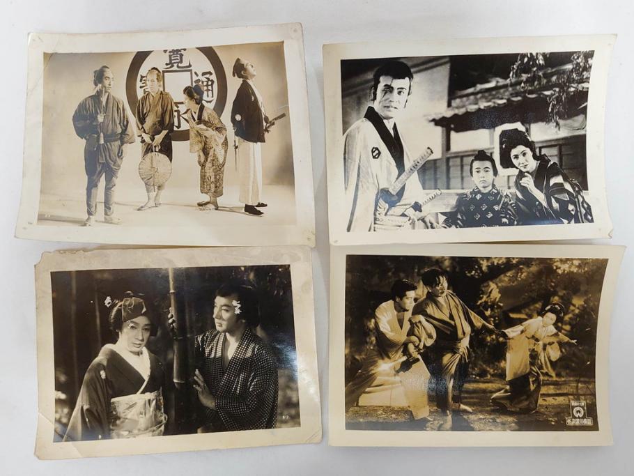 大映　松竹　東映　映画　ブロマイド　写真107枚セット(時代劇、女優、俳優、古写真、白黒写真、小津安二郎、宗方姉妹、赤穂義士、花の白虎隊、邦画)(R-081422)