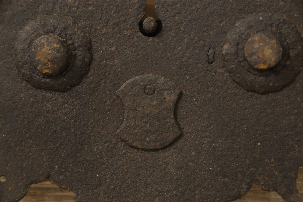アンティーク雑貨　時代の味を感じる蔵戸の錠前金具(ディスプレイ雑貨、蔵戸パーツ)(R-059803)