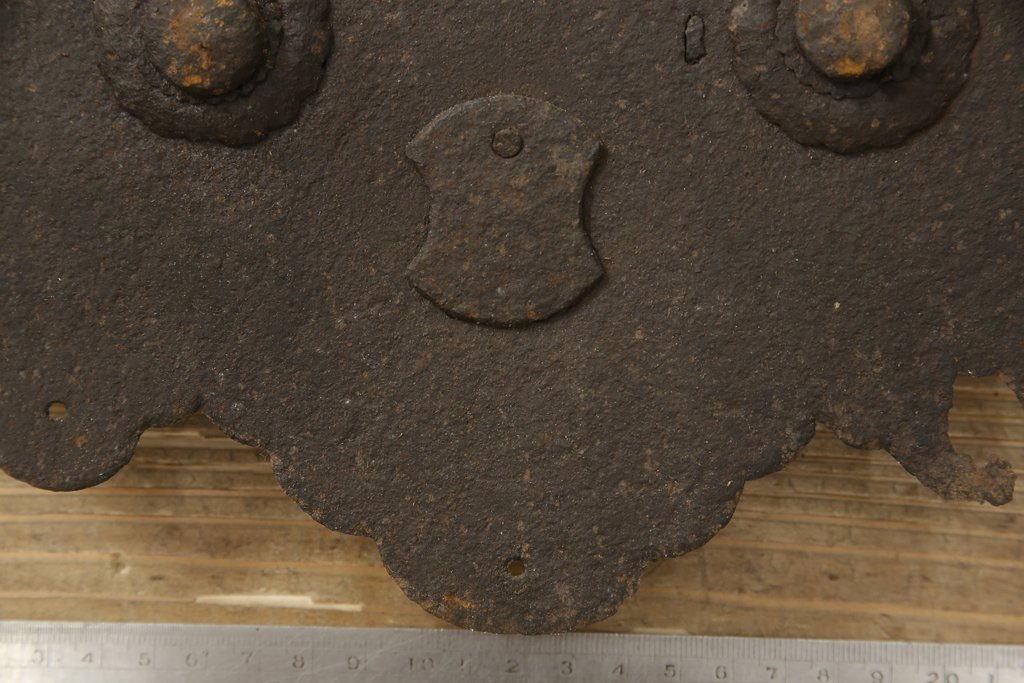 アンティーク雑貨　時代の味を感じる蔵戸の錠前金具(ディスプレイ雑貨、蔵戸パーツ)(R-059803)