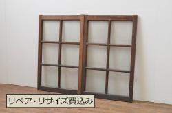【セミオーダー家具実例】木製ドアに高品質リペアを施しました。高さと幅をご要望通りにリサイズし、既存のドアレバーは取り外して埋め木処理。アンティークの引手金具を取り付け。中央ガラスはすりガラスへ差し替え、本体はアンティークホワイトのべた塗りで仕上げました。(扉、建具)