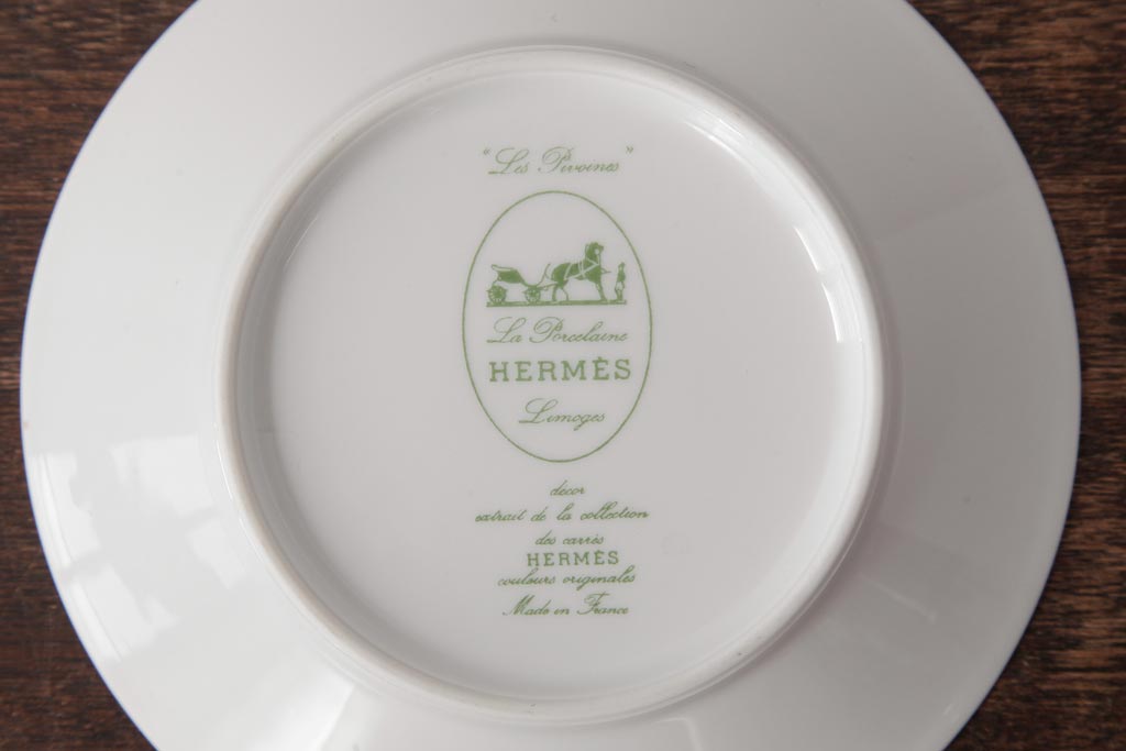 中古　HERMES(エルメス)　Les Pivoines(レ・ピヴォワンヌ)　カップ&ソーサー2客セット