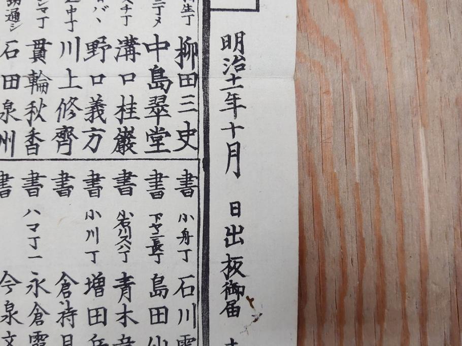 明治期　戦前　大勉強　薬　近江製剤　宣伝チラシ　広告　引札　版画　長者番付表　皇国名誉書画人名録など 7枚セット(当時物、引き札、三井八郎右衛門、印刷物、紙モノ、ポスター、商店、明治44亥年略暦、新版東京〇(丸)持長者競、東京名七幅人、大雄山奉納額面縮図)(R-075467)