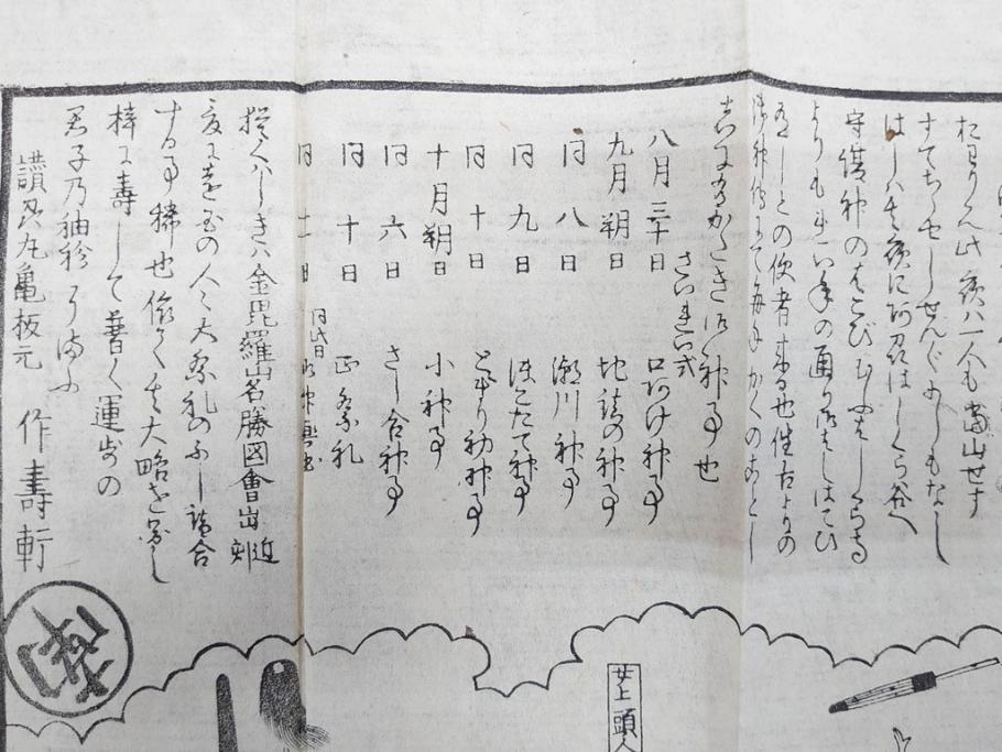 江戸時代 当時物 古地図 案内絵図 奥州仙台塩釜 千賀浦十七景 象