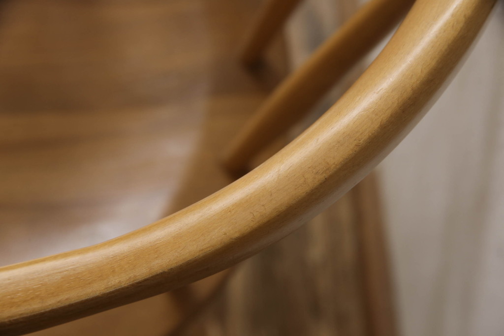 超レア! イギリスビンテージ　ERCOL(アーコール)　洗練されたデザインが格好いいスモーカーズチェア(ダイニングチェア、アームチェア、カウホーンチェア、椅子、イス、ヴィンテージ、英国)(R-066207)