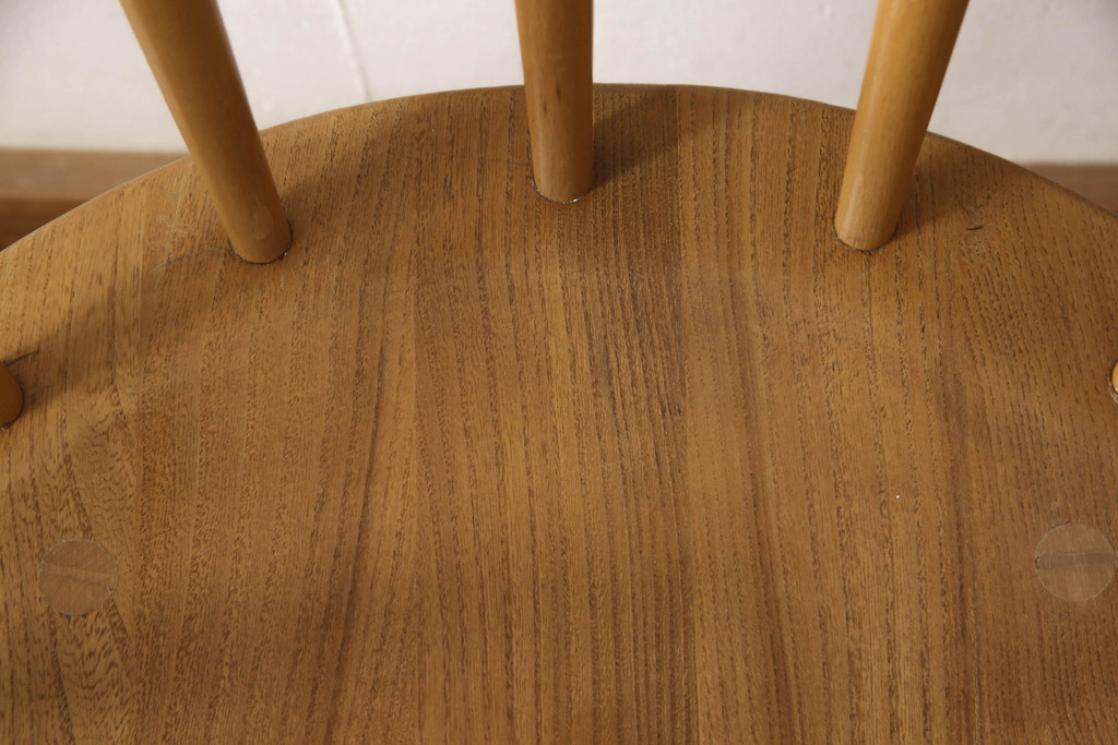 超レア! イギリスビンテージ　ERCOL(アーコール)　洗練されたデザインが格好いいスモーカーズチェア(ダイニングチェア、アームチェア、カウホーンチェア、椅子、イス、ヴィンテージ、英国)(R-066207)