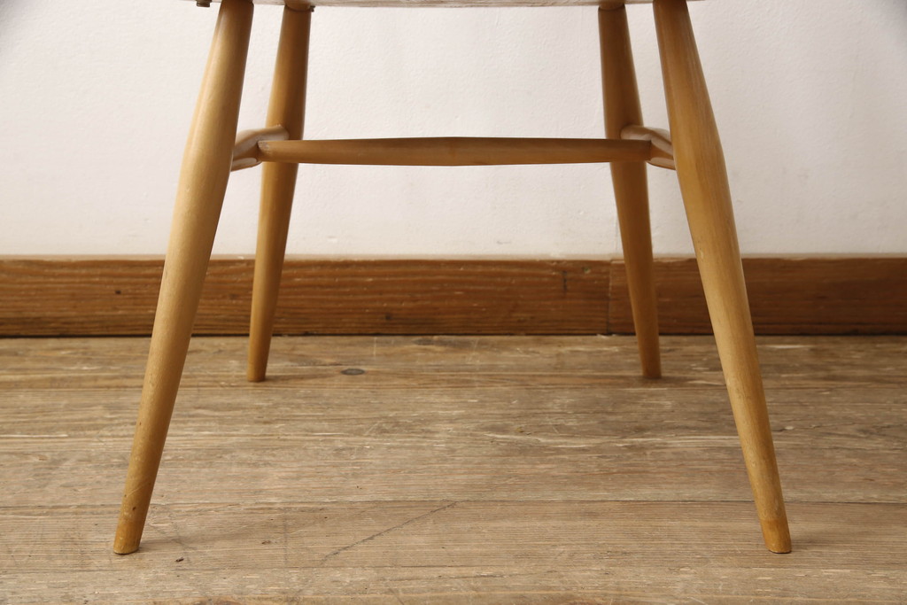 超レア! イギリスビンテージ　ERCOL(アーコール)　洗練されたデザインが格好いいスモーカーズチェア(ダイニングチェア、アームチェア、カウホーンチェア、椅子、イス、ヴィンテージ、英国)(R-066207)