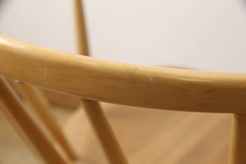 超レア! イギリスビンテージ　ERCOL(アーコール)　洗練されたデザインが格好いいスモーカーズチェア(ダイニングチェア、アームチェア、カウホーンチェア、椅子、イス、ヴィンテージ、英国)(R-066207)