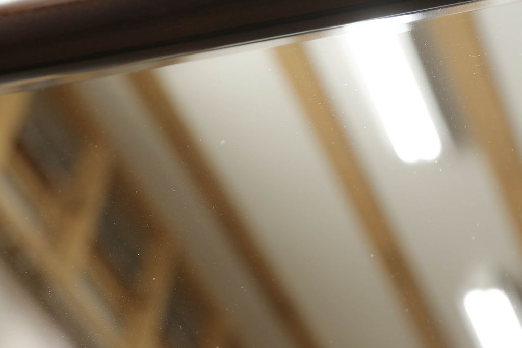 中古　美品　松本民芸家具　透かし彫りが上品なB型姿見(鏡、ミラー)(定価約10万円)(R-061167)