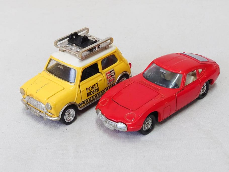 当時物　TOMICA トミカ　DANDY ダンディ　自動車　ミニカー　まとめて19点セット(玩具、おもちゃ、オモチャ、消防車、タンクローリー、Shell、はとバス、キャンピングカー、トラック、清掃事業、NHK、TOYOTA、トヨタ、HINO、ISUZU、MITSUBISHI、三菱)(R-075475)
