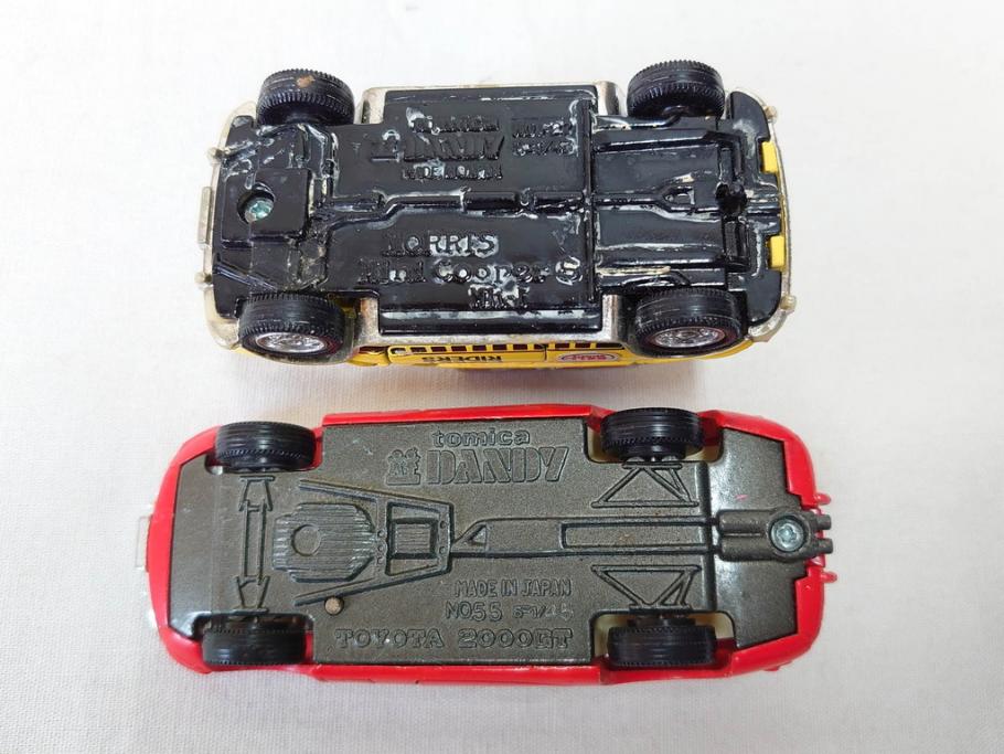 当時物　TOMICA トミカ　DANDY ダンディ　自動車　ミニカー　まとめて19点セット(玩具、おもちゃ、オモチャ、消防車、タンクローリー、Shell、はとバス、キャンピングカー、トラック、清掃事業、NHK、TOYOTA、トヨタ、HINO、ISUZU、MITSUBISHI、三菱)(R-075475)