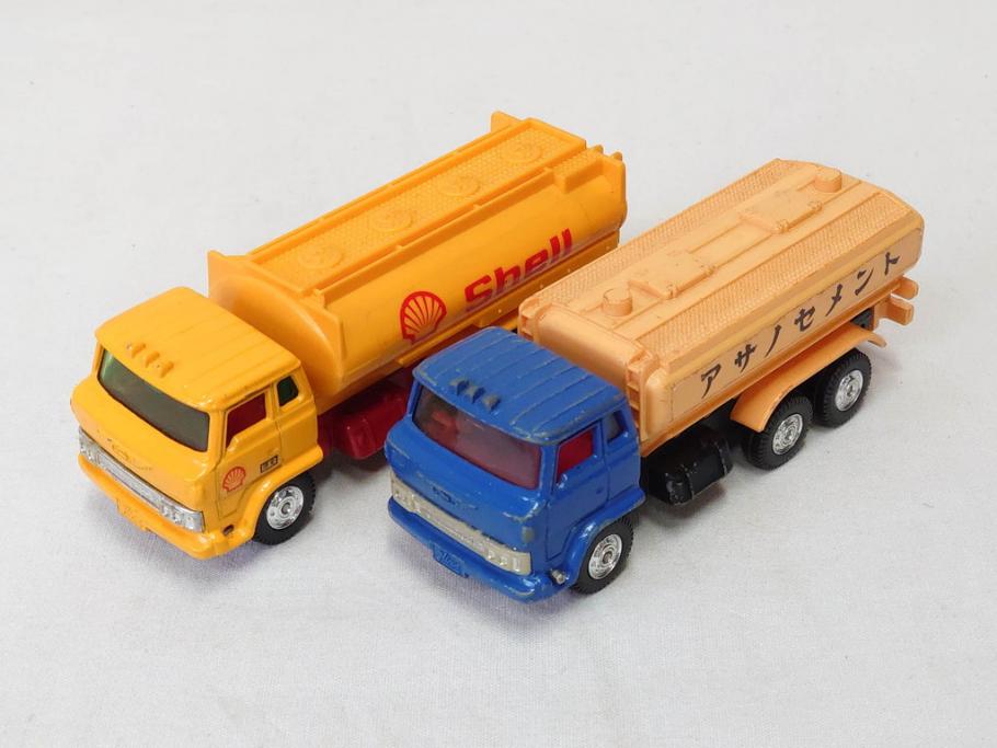 当時物　TOMICA トミカ　DANDY ダンディ　自動車　ミニカー　まとめて19点セット(玩具、おもちゃ、オモチャ、消防車、タンクローリー、Shell、はとバス、キャンピングカー、トラック、清掃事業、NHK、TOYOTA、トヨタ、HINO、ISUZU、MITSUBISHI、三菱)(R-075475)