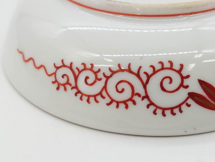 明治期　九谷　金襴手　赤絵　約12cm　3.9寸　華やかな色合いが美しい小皿5枚セット(金彩、和皿、和食器、三寸九分)(R-075477)