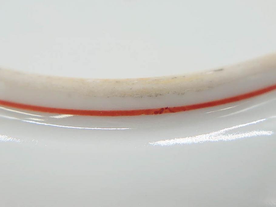 明治期　九谷　金襴手　赤絵　約12cm　3.9寸　華やかな色合いが美しい小皿5枚セット(金彩、和皿、和食器、三寸九分)(R-075477)