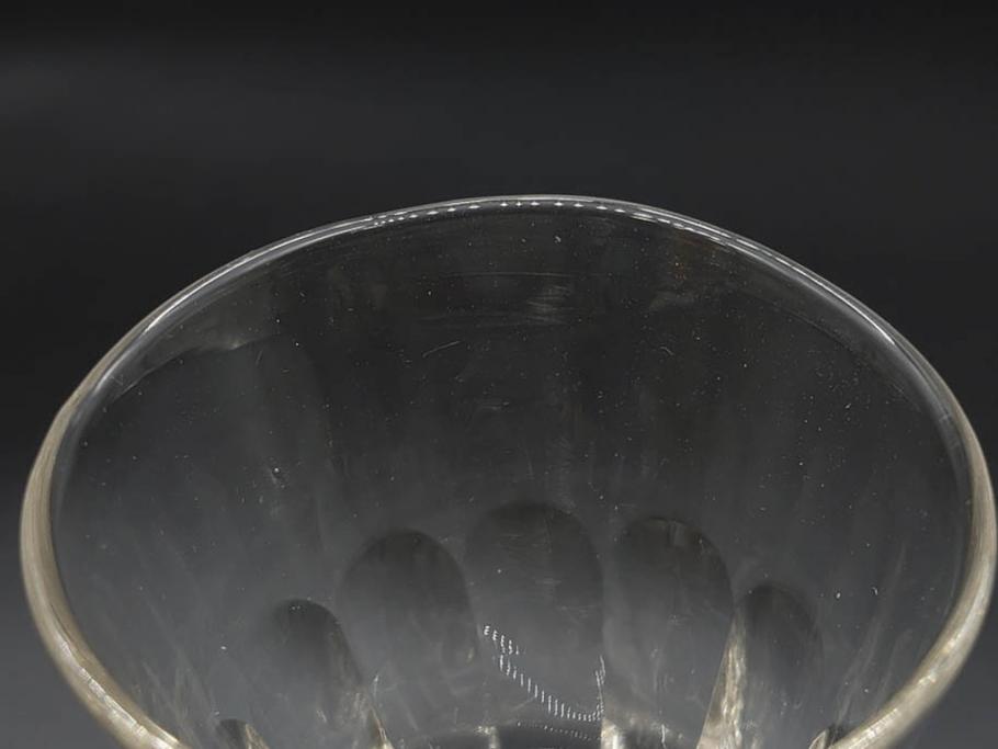明治〜大正時代　レトロな雰囲気が魅力のリキュールグラス5客セット(古グラス、和ガラス、酒器、硝子、ショット、酒杯、高台)(R-075530)