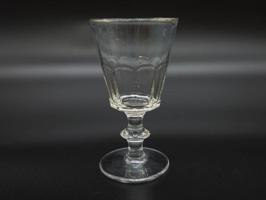 明治～大正時代　レトロな雰囲気が魅力のリキュールグラス5客セット(古グラス、和ガラス、酒器、硝子、ショット、酒杯、高台)(R-075531)