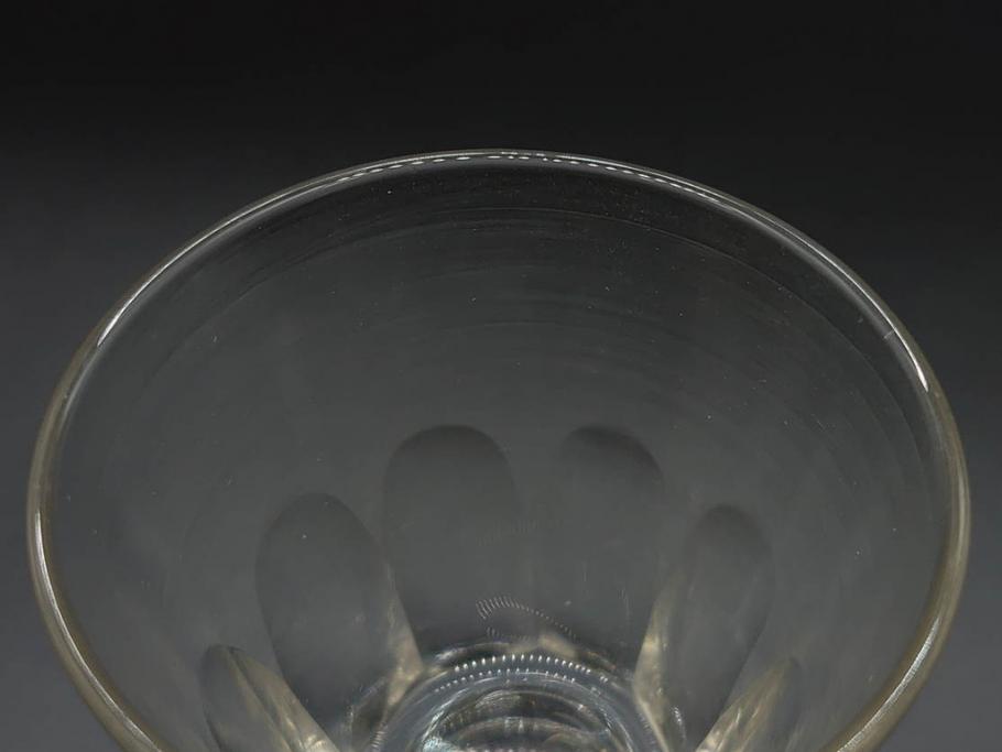 明治〜大正時代　レトロな雰囲気が魅力のリキュールグラス5客セット(古グラス、和ガラス、酒器、硝子、ショット、酒杯、高台)(R-075532)