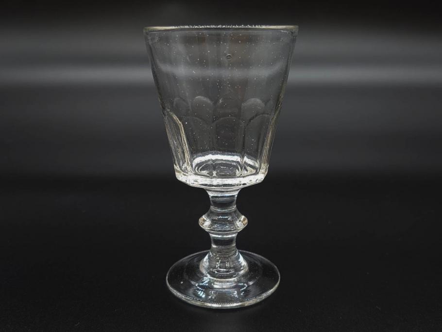 明治～大正時代　レトロな雰囲気が魅力のリキュールグラス5客セット(古グラス、和ガラス、酒器、硝子、ショット、酒杯、高台)(R-075532)