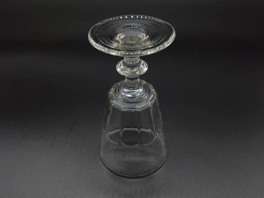 明治〜大正時代　レトロな雰囲気が魅力のリキュールグラス5客セット(古グラス、和ガラス、酒器、硝子、ショット、酒杯、高台)(R-075532)