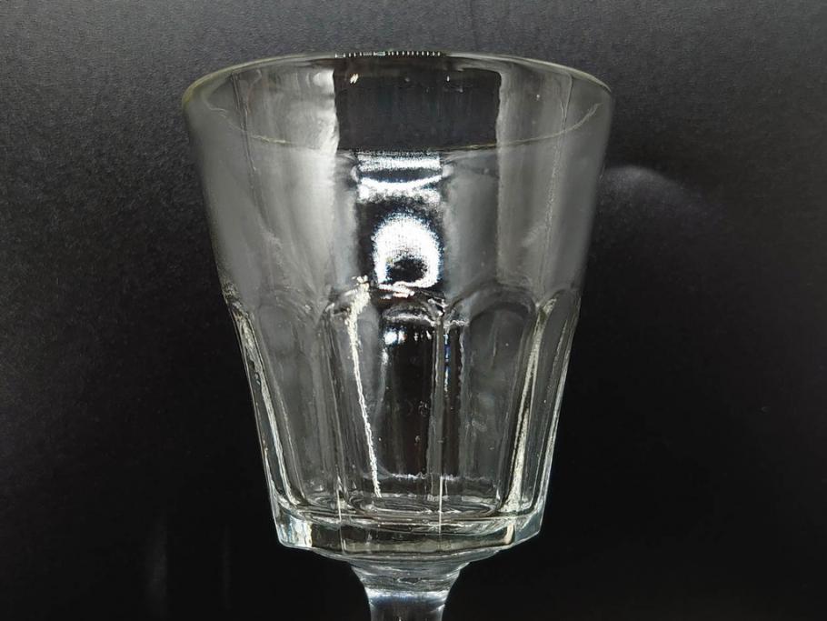 明治〜大正時代　レトロな雰囲気が魅力のリキュールグラス5客セット(古グラス、和ガラス、酒器、硝子、ショット、酒杯、高台)(R-075532)