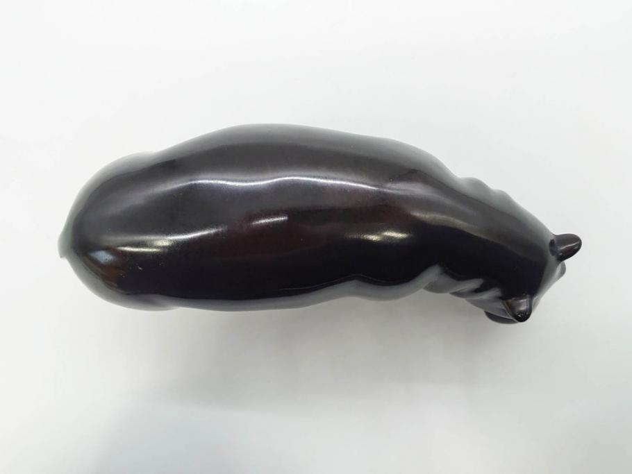 Loet Vanderveen(ロート・ヴァンダーヴィーン)　ブロンズ　カバ　52/1000　高さ 約8.7cm　シックで重厚感のある置物(彫刻、金彩、動物、アニマル、オブジェ、ディスプレイ、オランダ)(R-081469)　