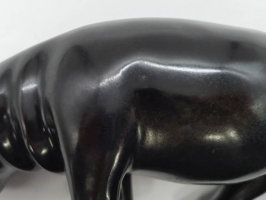 Loet Vanderveen(ロート・ヴァンダーヴィーン)　ブロンズ　カバ　52/1000　高さ 約8.7cm　シックで重厚感のある置物(彫刻、金彩、動物、アニマル、オブジェ、ディスプレイ、オランダ)(R-081469)　