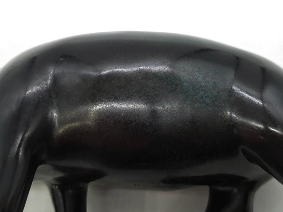 Loet Vanderveen(ロート・ヴァンダーヴィーン)　ブロンズ　カバ　52/1000　高さ 約8.7cm　シックで重厚感のある置物(彫刻、金彩、動物、アニマル、オブジェ、ディスプレイ、オランダ)(R-081469)　