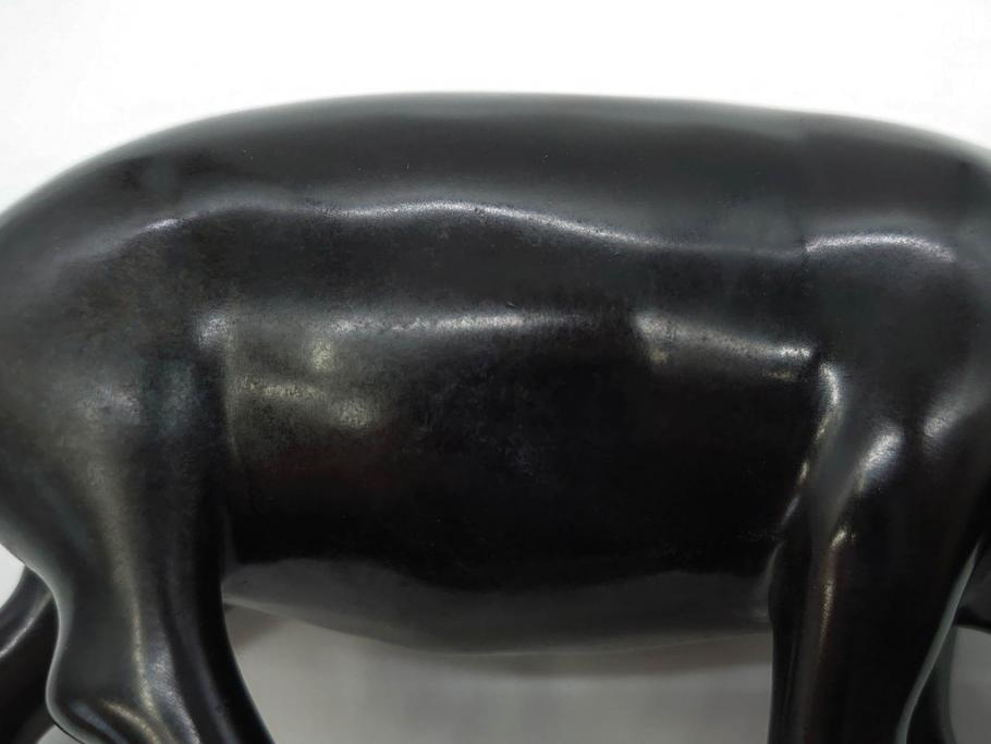 Loet Vanderveen(ロート・ヴァンダーヴィーン)　ブロンズ　カバ　52/1000　高さ 約8.7cm　シックで重厚感のある置物(彫刻、金彩、動物、アニマル、オブジェ、ディスプレイ、オランダ)(R-081469)　