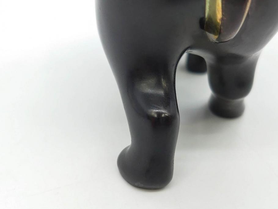 Loet Vanderveen(ロート・ヴァンダーヴィーン)　ブロンズ　カバ　52/1000　高さ 約8.7cm　シックで重厚感のある置物(彫刻、金彩、動物、アニマル、オブジェ、ディスプレイ、オランダ)(R-081469)　