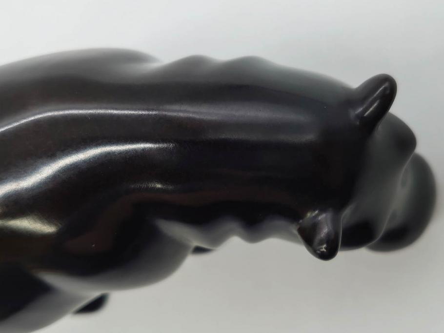 Loet Vanderveen(ロート・ヴァンダーヴィーン)　ブロンズ　カバ　52/1000　高さ 約8.7cm　シックで重厚感のある置物(彫刻、金彩、動物、アニマル、オブジェ、ディスプレイ、オランダ)(R-081469)　