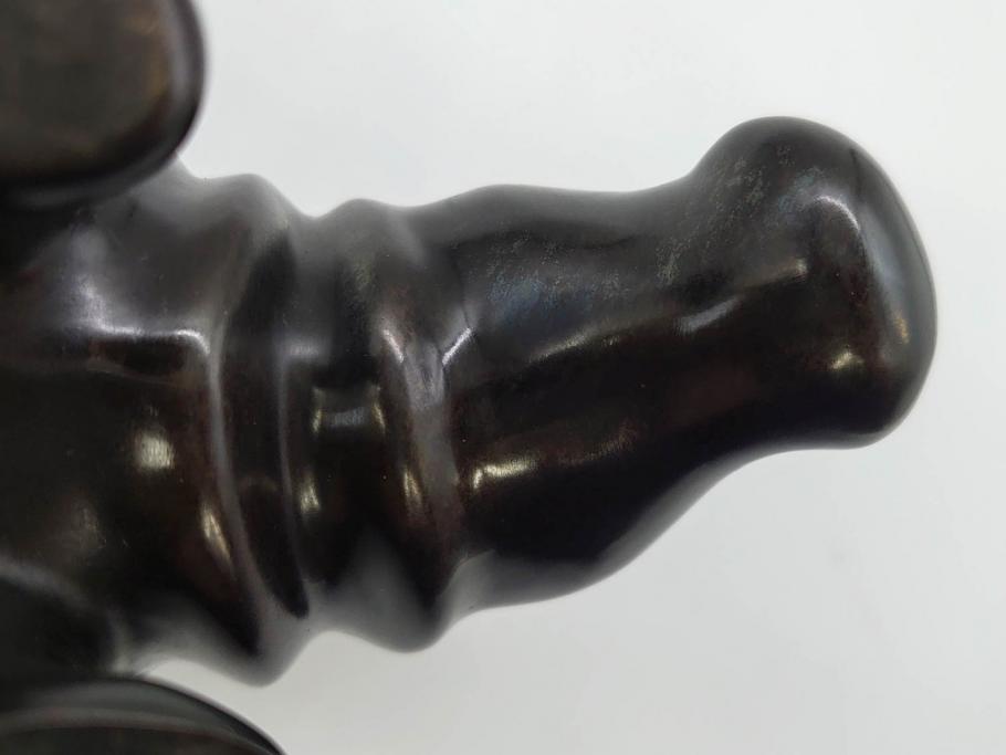Loet Vanderveen(ロート・ヴァンダーヴィーン)　ブロンズ　カバ　52/1000　高さ 約8.7cm　シックで重厚感のある置物(彫刻、金彩、動物、アニマル、オブジェ、ディスプレイ、オランダ)(R-081469)　