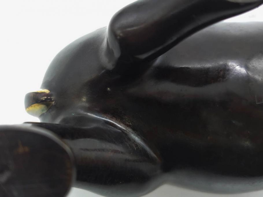 Loet Vanderveen(ロート・ヴァンダーヴィーン)　ブロンズ　カバ　52/1000　高さ 約8.7cm　シックで重厚感のある置物(彫刻、金彩、動物、アニマル、オブジェ、ディスプレイ、オランダ)(R-081469)　