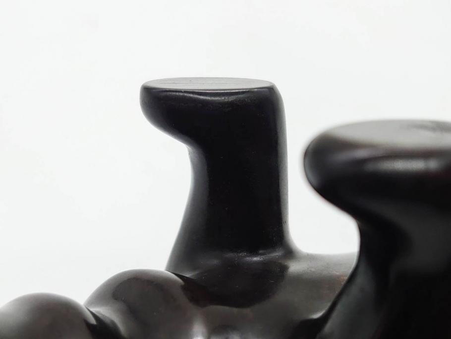 Loet Vanderveen(ロート・ヴァンダーヴィーン)　ブロンズ　カバ　52/1000　高さ 約8.7cm　シックで重厚感のある置物(彫刻、金彩、動物、アニマル、オブジェ、ディスプレイ、オランダ)(R-081469)　