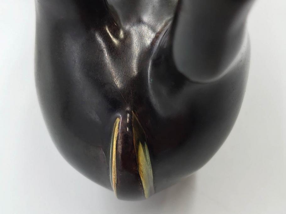 Loet Vanderveen(ロート・ヴァンダーヴィーン)　ブロンズ　カバ　52/1000　高さ 約8.7cm　シックで重厚感のある置物(彫刻、金彩、動物、アニマル、オブジェ、ディスプレイ、オランダ)(R-081469)　
