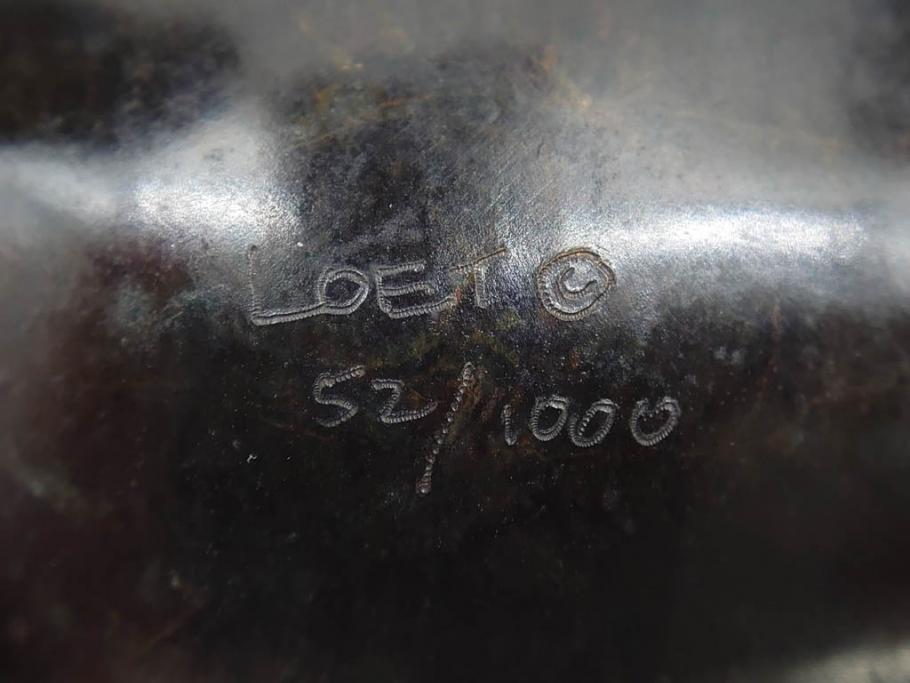 Loet Vanderveen(ロート・ヴァンダーヴィーン)　ブロンズ　カバ　52/1000　高さ 約8.7cm　シックで重厚感のある置物(彫刻、金彩、動物、アニマル、オブジェ、ディスプレイ、オランダ)(R-081469)　