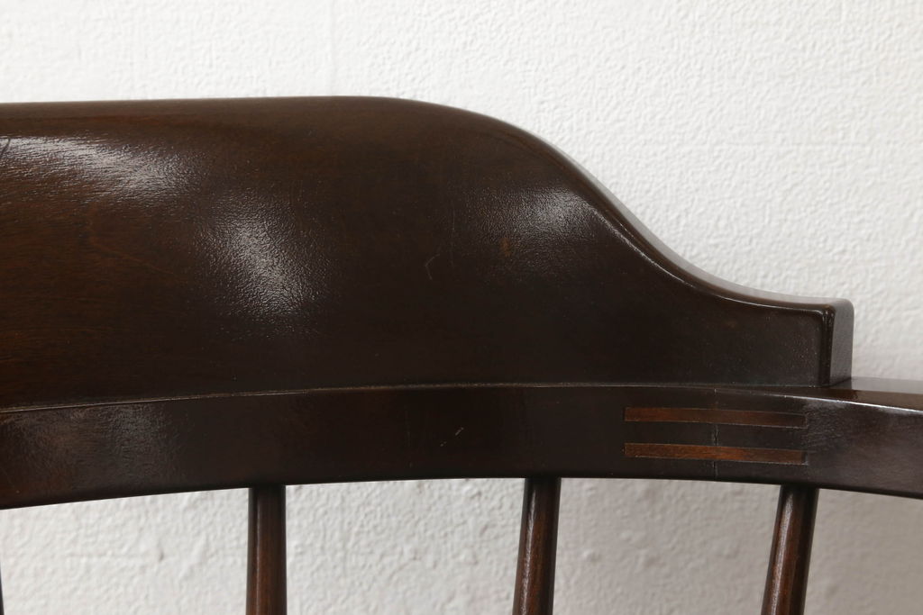 中古　美品　松本民芸家具　#91型　落ち着きのある大人カフェ風インテリアが叶うキャプテンチェア(アームチェア、板座チェア、椅子、ダイニングチェア)(R-058547)