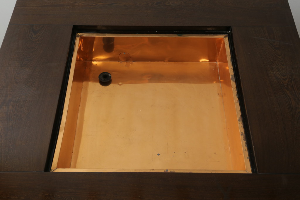 中古　鉄刀木(タガヤサン)　2wayでフレキシブルに使える!!和の空間づくりにおすすめの囲炉裏テーブル(木製火鉢、ダイニングテーブル、4人掛け、食卓、センターテーブル、ローテーブル)(R-075389)