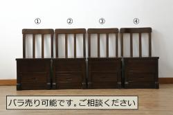 【セミオーダー家具実例】イギリスアンティークのアームチェアに高品質リペア!元の生地と近しい生地を、少しふくらみを持たせ固めに張りました。木部はオリジナルを損なわないように着色して仕上げました。(椅子、ダイニングチェア)