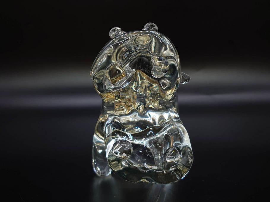 イタリア　V. NASON&C MURANO　ムラノガラス　カバ　愛嬌を感じる置物3点セット(動物、アニマル、ムラーノガラス、ベネチアンガラス、ヴェネチアングラス、オブジェ、ディスプレイ)(R-081481)