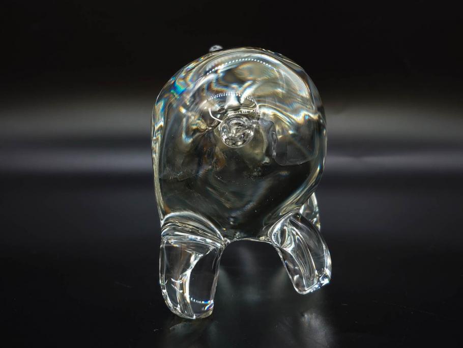 イタリア　V. NASON&C MURANO　ムラノガラス　カバ　愛嬌を感じる置物3点セット(動物、アニマル、ムラーノガラス、ベネチアンガラス、ヴェネチアングラス、オブジェ、ディスプレイ)(R-081481)