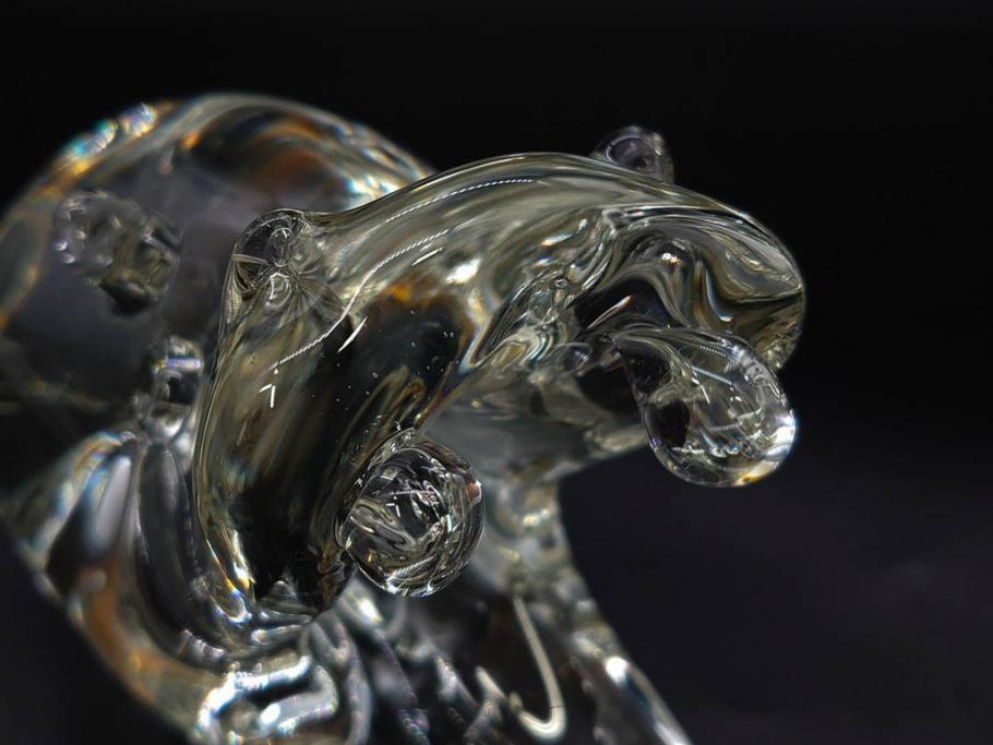イタリア　V. NASON&C MURANO　ムラノガラス　カバ　愛嬌を感じる置物3点セット(動物、アニマル、ムラーノガラス、ベネチアンガラス、ヴェネチアングラス、オブジェ、ディスプレイ)(R-081481)