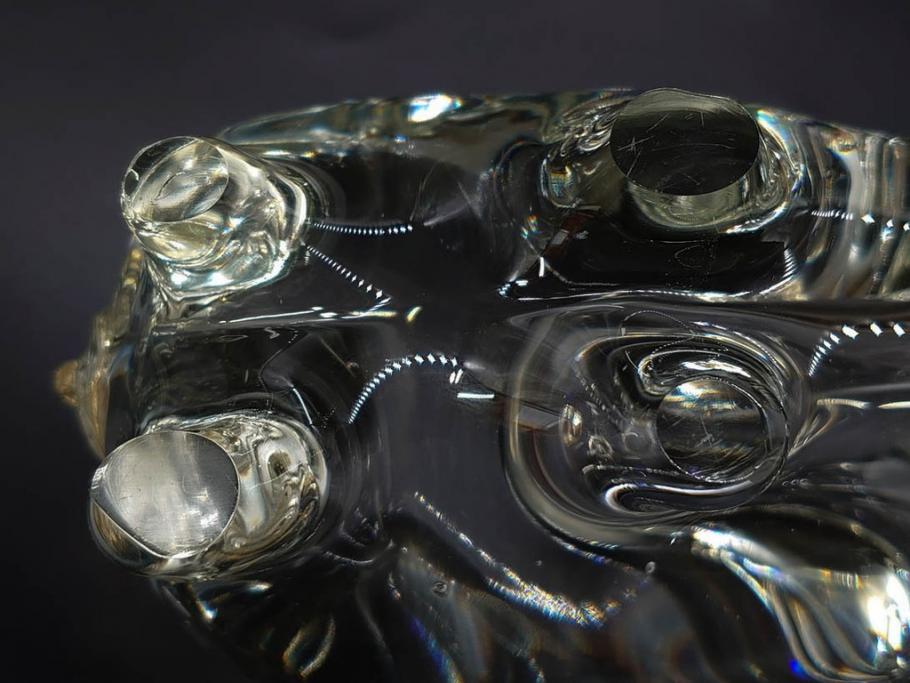 イタリア　V. NASON&C MURANO　ムラノガラス　カバ　愛嬌を感じる置物3点セット(動物、アニマル、ムラーノガラス、ベネチアンガラス、ヴェネチアングラス、オブジェ、ディスプレイ)(R-081481)