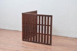 和製アンティーク　総欅(ケヤキ)材　シンプルで使い勝手の良い帳場格子(衝立、つい立て、衝い立て、パーテーション)(R-081017)