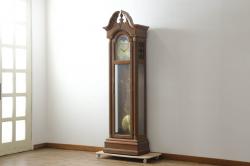 中古　細やかな装飾が光る!気品漂うシックな雰囲気が魅力のホールクロック(時計台、振り子時計、クオーツ時計、大型、ディスプレイ、ドイツ)(R-075434)