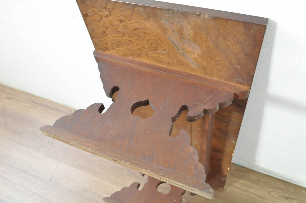 和製アンティーク　上手物!!　総欅(ケヤキ)材　天板上杢(玉杢)　時代の流れを感じる素朴な佇まいが魅力的な引き出し付き文机( ローテーブル、座卓、座机、センターテーブル)(R-080690)