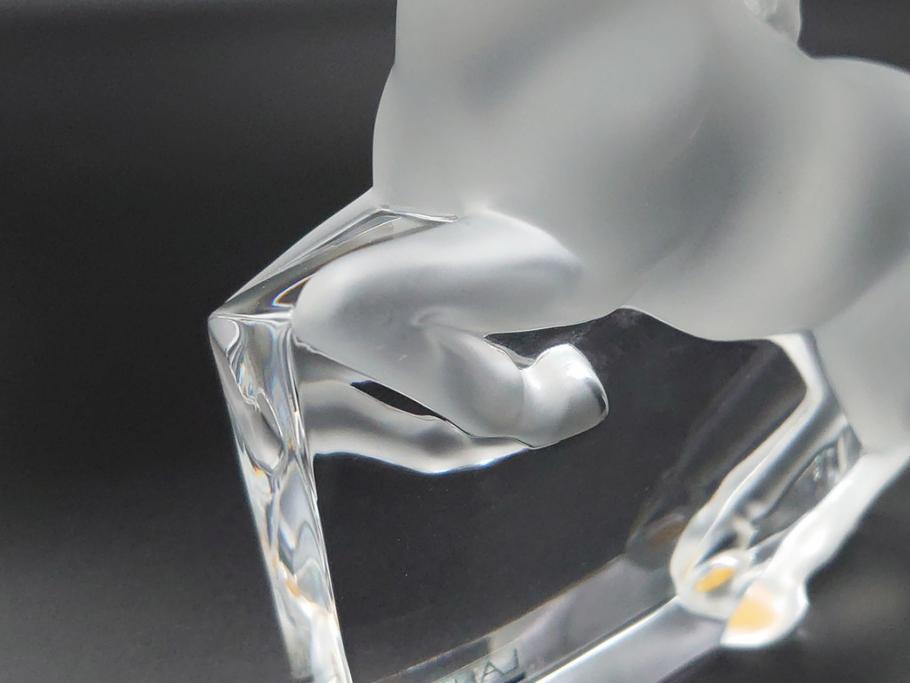 フランス LALIQUE(ラリック) クリスタル 跳ね馬 置物(箱なし