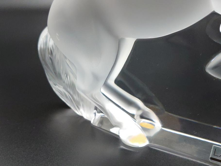 フランス LALIQUE(ラリック) クリスタル 跳ね馬 置物(箱なし