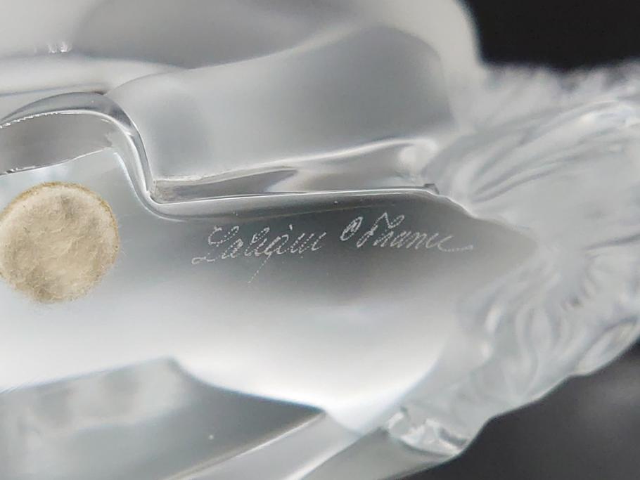 フランス LALIQUE(ラリック) クリスタル 跳ね馬 置物(箱なし