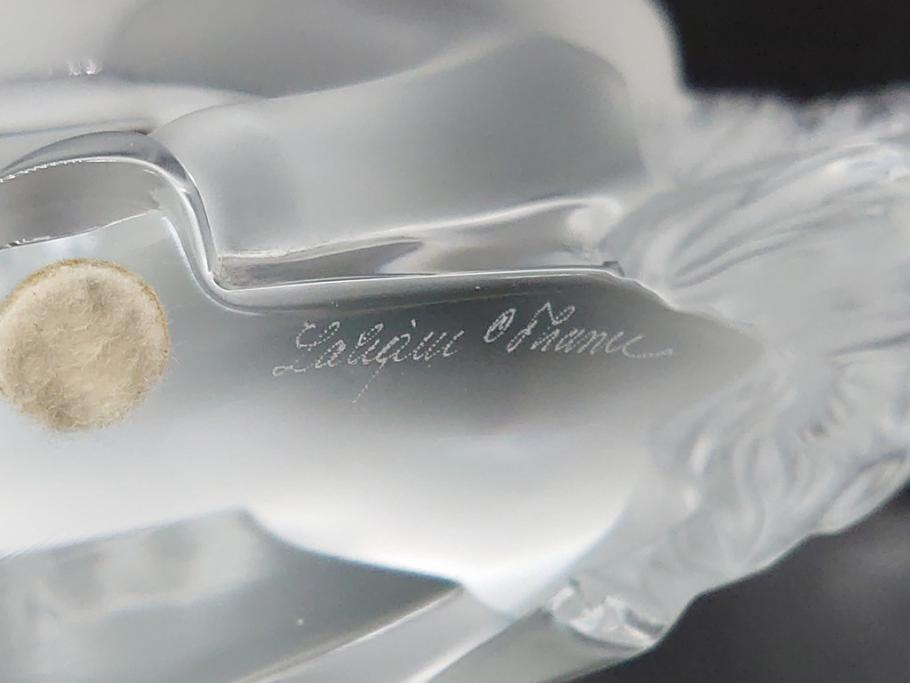 フランス　LALIQUE(ラリック)　クリスタル　跳ね馬　置物(箱なし、ガラス製、オブジェ、インテリア)(R-062827)