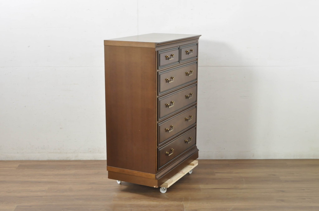 中古　美品　maruni(マルニ木工)　地中海ロイヤルシリーズ(ROYAL)　シックな空間づくりにぴったりなチェスト(引き出し、サイドチェスト)(定価約35万円)(R-080675)